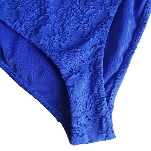 Sea Level Swim Blue Eyelet Lace Bikini Bottom Size 4 - Picture 4 of 9